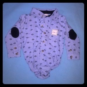 "WILD AND FREE" Collared onsie